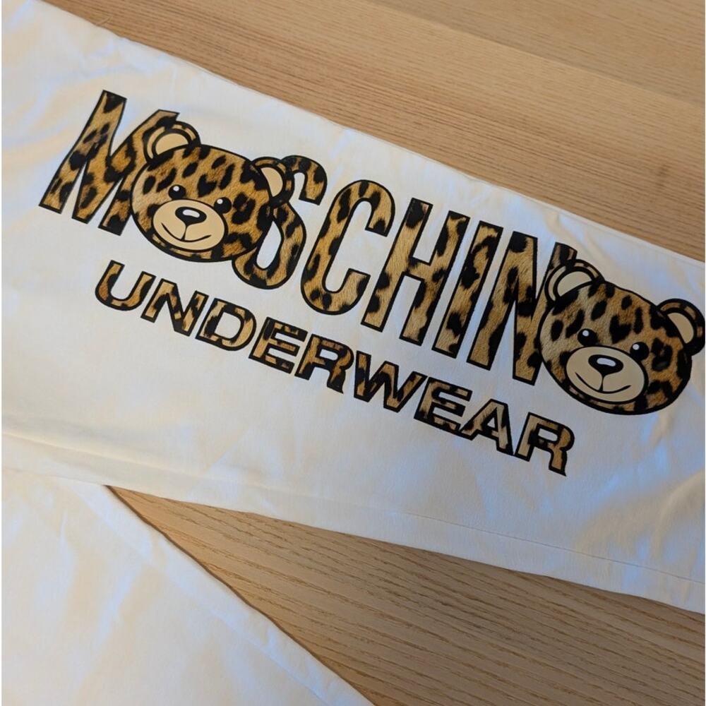 Moschino Underwear Pants Womens XL White Logo Print Cotton Ankle Sweatpants NWT - Picture 5 of 11